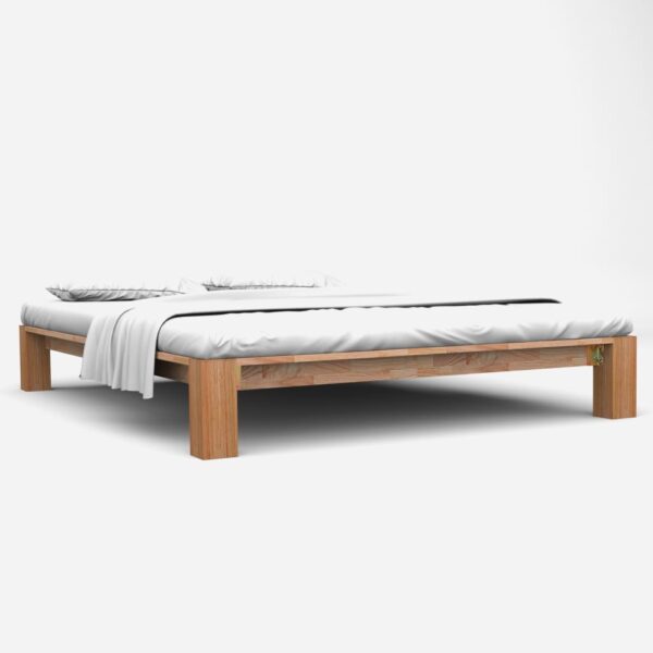 Estrutura de cama 140x200 cm madeira carvalho maciça