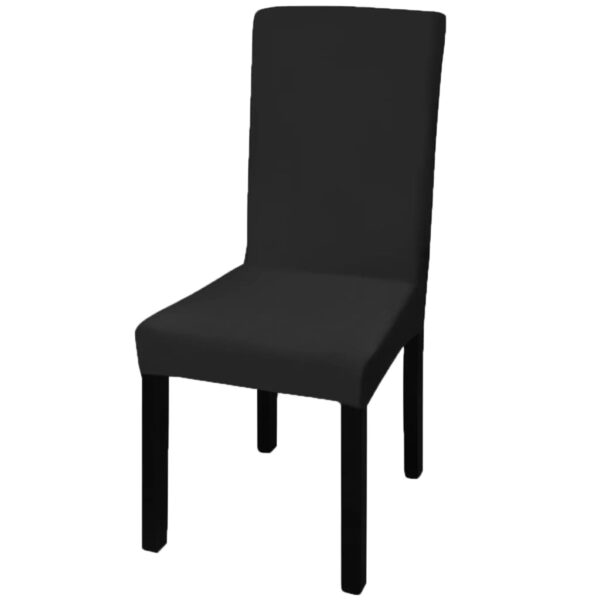 6 pcs capas extensíveis para cadeiras preto