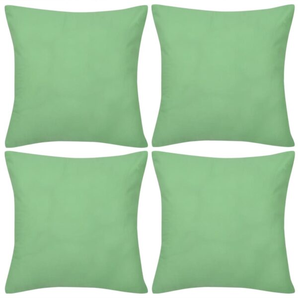 130925 4 Apple Green Cushion Covers Cotton 40 x 40 cm