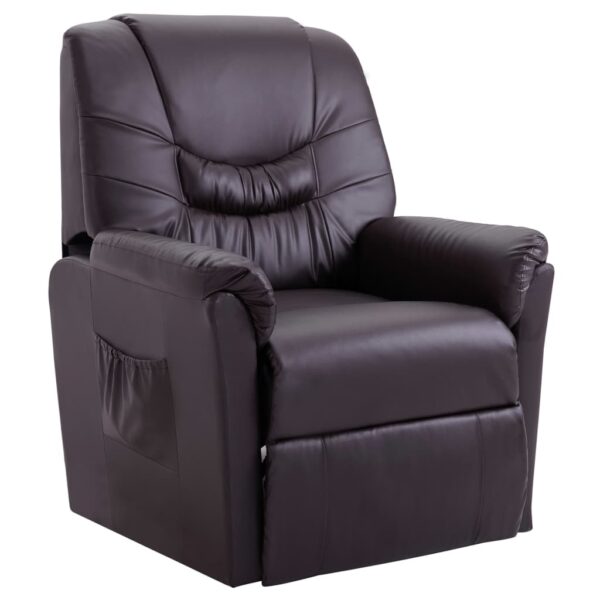 Cadeira reclinável couro artificial castanho