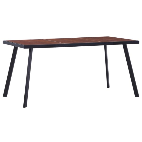 Mesa de jantar 160x80x75 cm MDF cor madeira escura e preto
