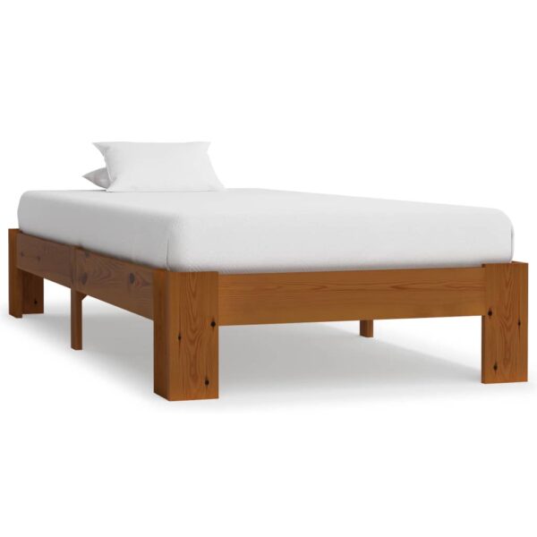 Estrutura de cama 90x200 cm pinho maciço castanho-claro