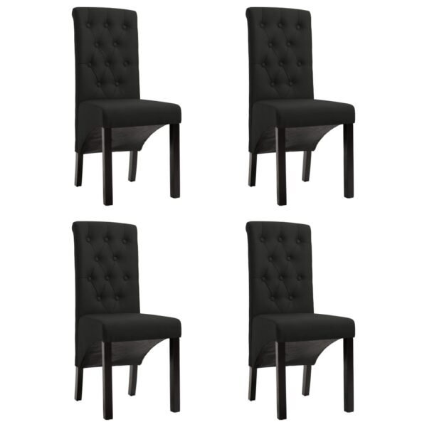 Cadeiras de jantar 4 pcs tecido preto