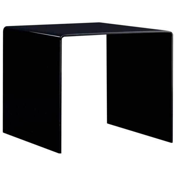 Mesa de centro 50x50x45 cm vidro temperado preto