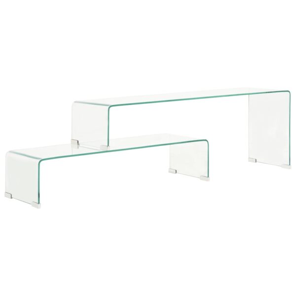 2pcs conjunto mesas centro 90x30x20/110x30x40cm vidro temperado
