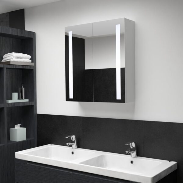 Armário espelhado para casa de banho com LED 60x14x62 cm
