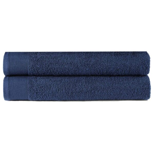 Conj. toalhas banho 2 pcs algodão 450 g 70x140 cm azul-marinho