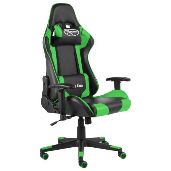 Cadeira de gaming giratória PVC verde