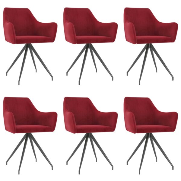 Cadeiras de jantar 6 pcs veludo vermelho tinto