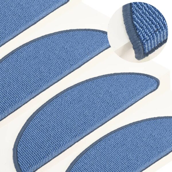 Tapete/carpete para degraus 15 pcs 56x17x3 cm azul