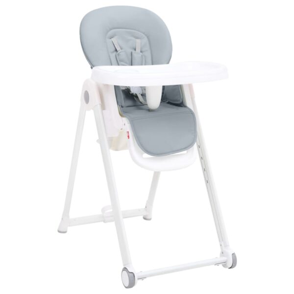 Cadeira de refeição infantil alumínio cinzento-claro