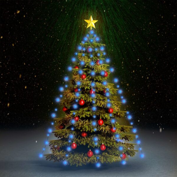 Cordão de luzes árvore de Natal 150 luzes LED 150 cm azul
