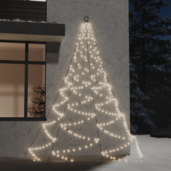 Árvore de Natal parede 260 luzes LED 3 m int/ext branco quente