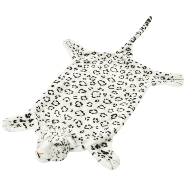 Tapete leopardo de pelúcia, 139 cm, branco