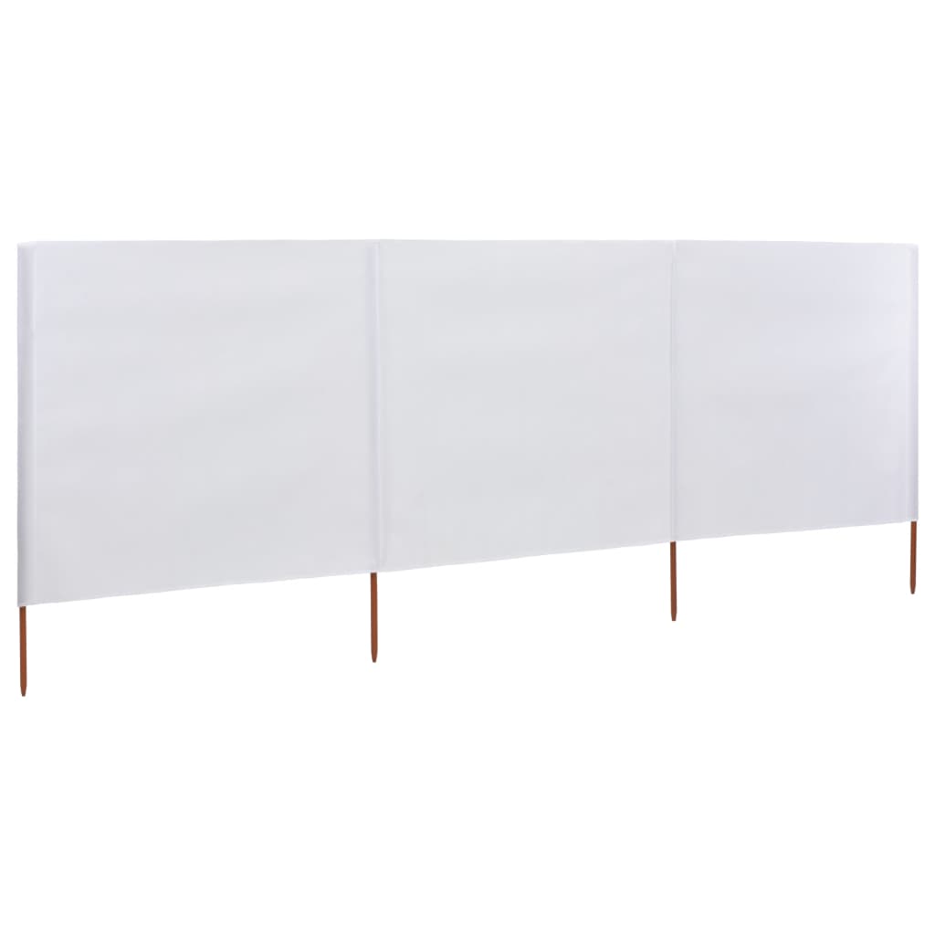 Para-vento com 3 painéis em tecido 400x120 cm branco