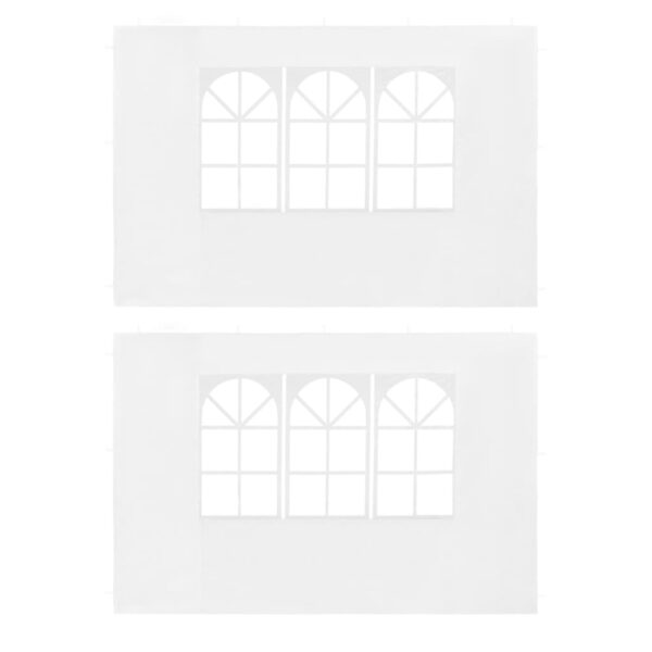 Parede lateral com janela p/ tenda de festas 2 pcs PE branco