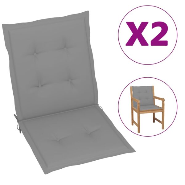 Almofadões para cadeiras de jardim 2 pcs 100x50x3 cm cinzento