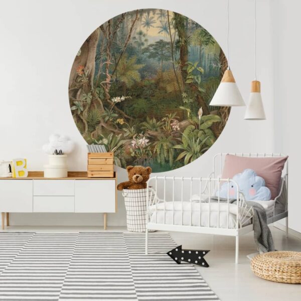 WallArt Papel de parede circular "In the Jungle" 190 cm