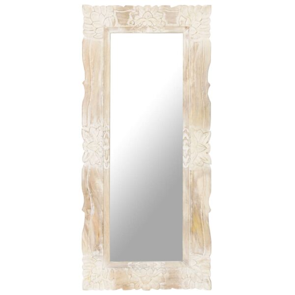 Espelho 110x50 cm madeira de mangueira maciça branco