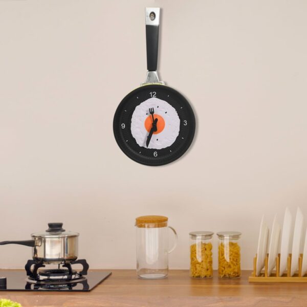 325164 Wall Clock with Fried Egg Pan Design 18,8 cm