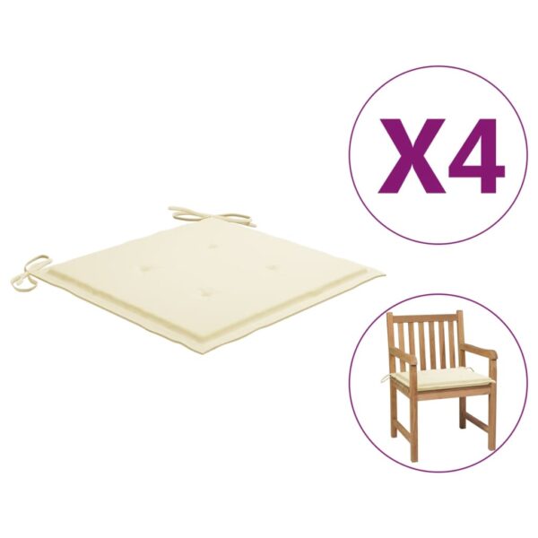 Almofadões p/ cadeiras de jardim 4 pcs 50x50x3cm tecido creme