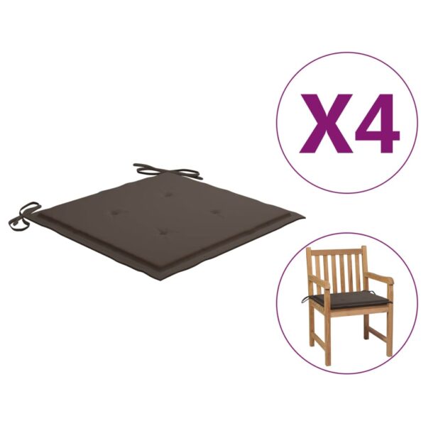 Almofadões cadeiras jardim 4 pcs 50x50x3cm tecido cinza-acast.