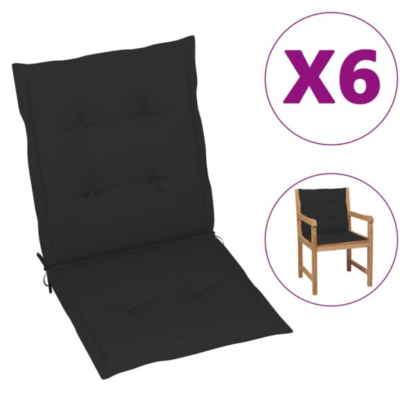 Almofadões para cadeiras de jardim 6 pcs 100x50x3cm preto
