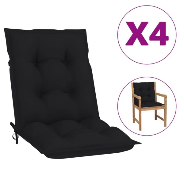 Almofadões para cadeiras de jardim 4 pcs preto 100x50x7 cm