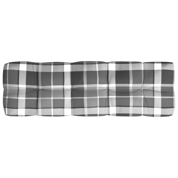 Almofadão p/ sofá de paletes 120x40x10cm padrão xadrez cinzento