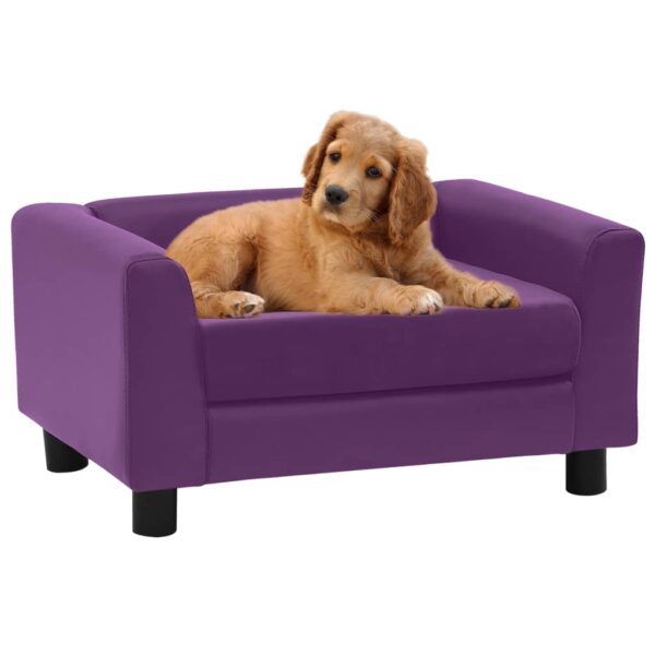 Sofá para cão 60x43x30 cm pelúcia/couro artificial bordô
