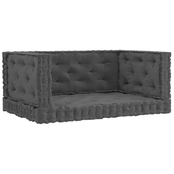 Almofadões para sofá de paletes 4 pcs algodão antracite