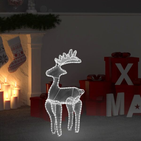 Rena decorativa Natal c/ malha de aço 306 luzes LED 60x24x89 cm