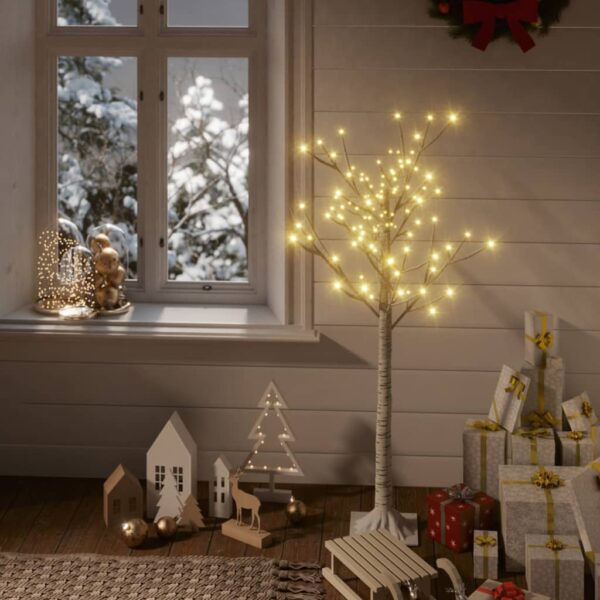 Árvore de Natal 120 LEDs salgueiro int./ext. 1,2m branco quente