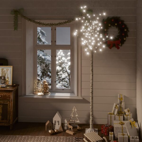 Árvore de Natal 200 LEDs salgueiro int./ext. 2,2m branco frio