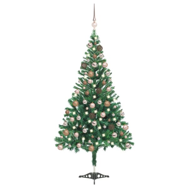 Árvore de Natal artificial c/ LEDs & bolas 180 cm 564 ramos