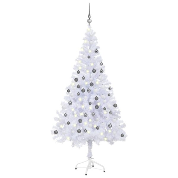 Árvore de Natal artificial c/ luzes LED e bolas 150cm 380 ramos