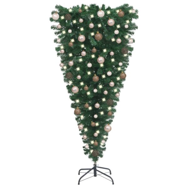 Árvore de Natal artificial invertida com luzes LED/bolas 180 cm