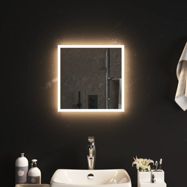 Espelho de casa de banho com luzes LED 40x40 cm