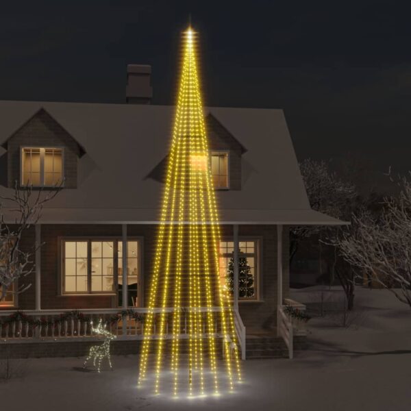 Árvore de Natal mastro de bandeira 1134 LED 800cm branco quente