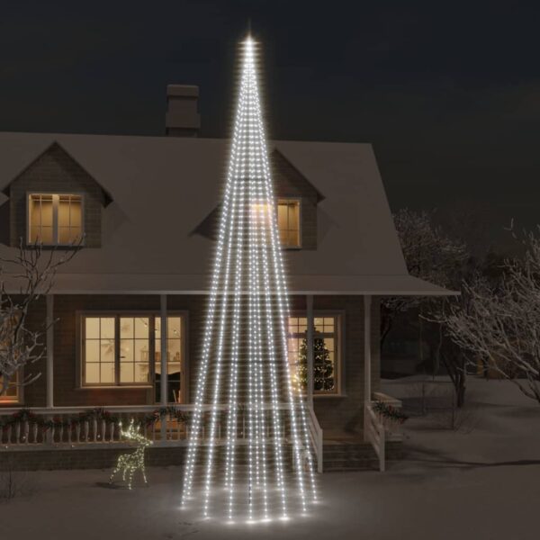 Árvore de Natal mastro de bandeira 1134 LEDs 800 cm branco frio