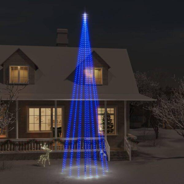 Árvore de Natal mastro de bandeira 1134 LEDs 800 cm azul