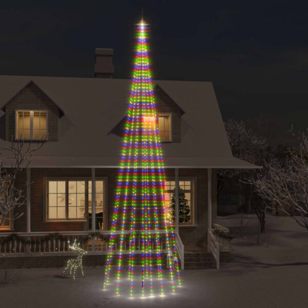 Árvore de Natal mastro de bandeira 1134 LEDs 800 cm colorido