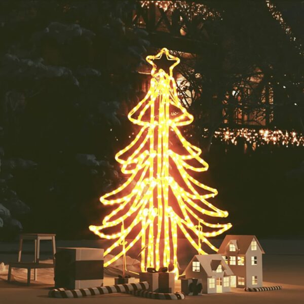 Árvore de Natal dobrável c/ LEDs 87x87x93 cm branco quente
