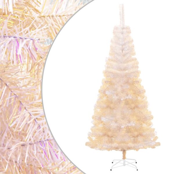 Árvore Natal artificial + pontas iridescentes 240 cm PVC branco