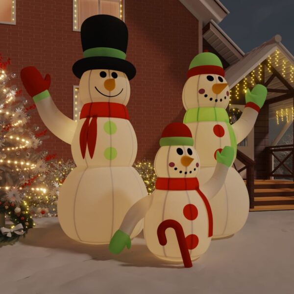 Família bonecos de neve insuflável com luzes LED 500 cm