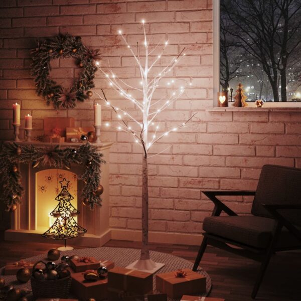 Árvore c/ 96 luzes LED 180 cm bétula branco quente